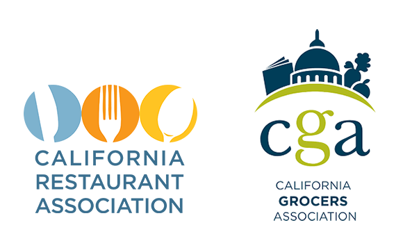 California Restaurant Association and california grocers association logos